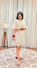 Ivory Beige Cutwork Dress