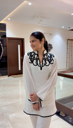Monochrome Embroidered Georgette Set