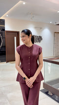 Burgundy Pinstripe Co-ord Set
