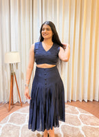 Midnight Noir Co-Ord Set - Navy Blue
