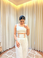 Pearl white Luxe Tailored Co- Ord Set