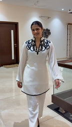 Monochrome Embroidered Georgette Set