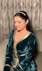 Emerald Velvet Gold-Trim Co-ord Set