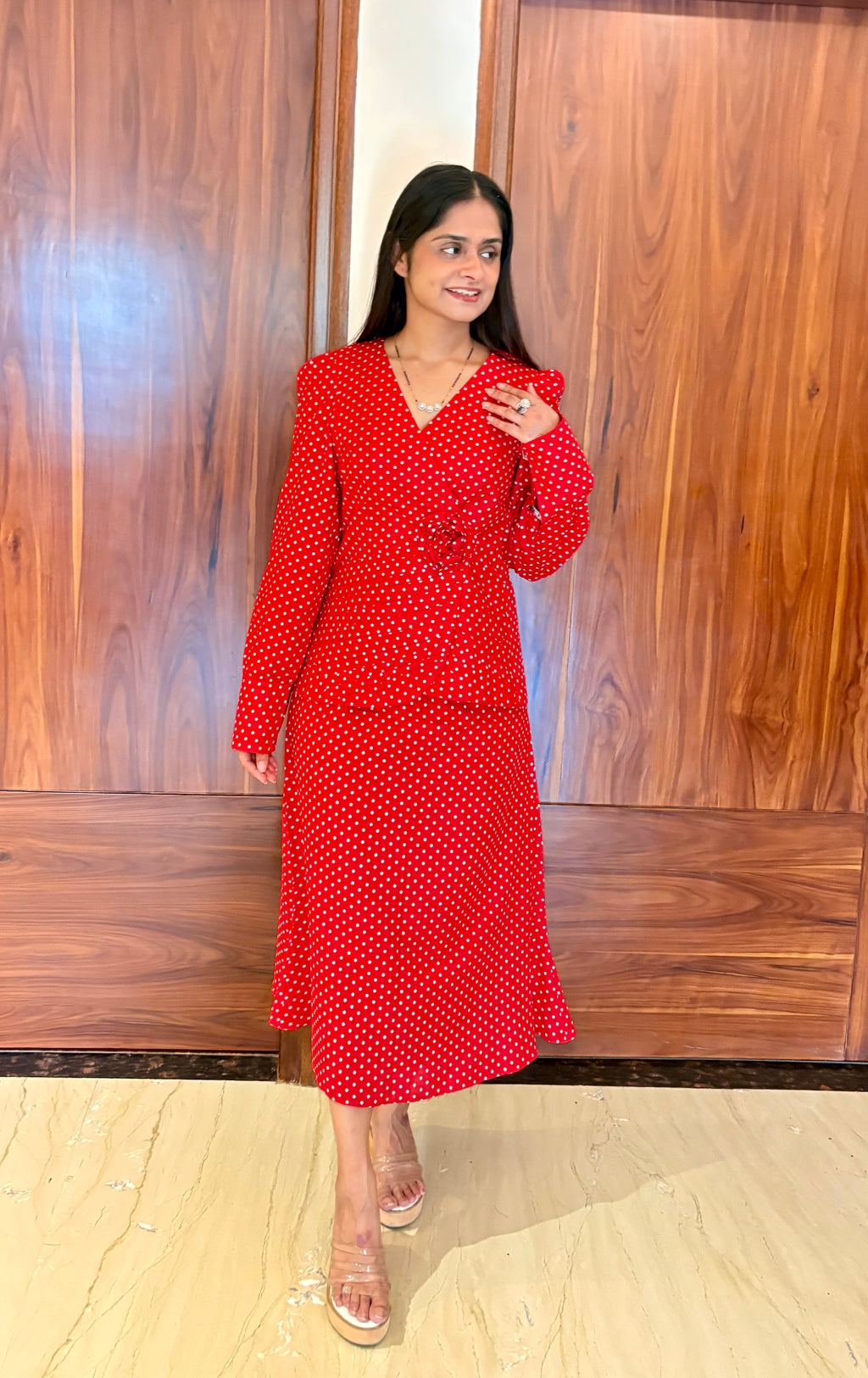 Scarlet Polka Power Co-ord Set